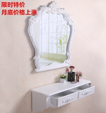 欧式宜家卧室壁挂梳妆台镜子/韩式现代简约挂墙式化妆台桌梳妆凳