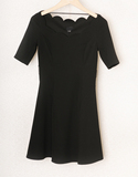 ONLY VM ASK2015夏新款女黑色弹力五分袖修身显瘦连衣裙115207036