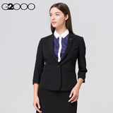 G2000女装中袖西装商务休闲黑色女士西服外套一粒扣七分袖修身款