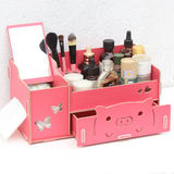 木质化妆品收纳盒大号diy创意木制桌面储物盒箱欧式梳妆台收纳盒