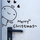 圣诞节雪人小鹿圣诞树可爱墙贴 幼儿园店铺橱窗玻璃门贴纸 merry
