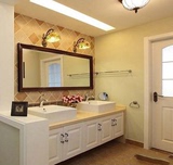 中式橡木浴室柜卫生间洗脸台盆柜实木落地浴柜台下盆洗漱台组合柜