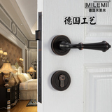 德国米莱米美式简约门锁室内欧式房门锁仿古黑色门锁门把手执手锁