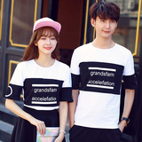情侣装夏季2016新款韩版学院风高中生短袖t恤男女套装学生班服潮