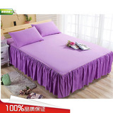 韩棉纯色床裙1.2米单人床罩1.5m1.8双人床套 简约素色加厚一米八