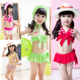 新款儿童泳衣可爱女童宝宝比基尼女孩韩国公主裙式分体游泳衣泳装