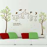 照片树墙贴客厅沙发背景墙壁装饰相片相框贴纸卧室创意树叶鸟贴画