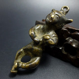 古董古玩杂项收藏草原文化辽金时期铜俑舞蹈铜人胡人造型开门包老