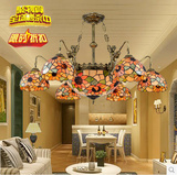 蒂凡尼欧式客厅多头灯 田园向日葵客厅美人鱼高档蒂芙尼灯饰灯具