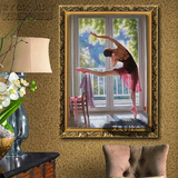 欧式人物油画芭蕾舞女孩玄关客厅酒吧装饰画纯手绘舞蹈室挂画艾克