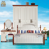 卧室家具套装地中海双人床衣柜床头柜梳妆台妆凳成套组合特价