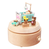 生日礼物送女生闺蜜台湾木质手工音乐盒多旋轉音樂鈴嬰兒床八音盒