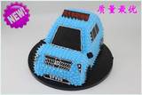 蓝色高档轿车模型 卡通小汽车道具 展示仿真蛋糕模型 表演玩具
