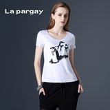La pargay专柜正品 2016新款珠片企鹅钉珠印花T恤L422011C