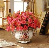 欧式陶瓷花瓶摆件双耳 家居饰品新房装饰客厅餐桌花器 结婚礼物