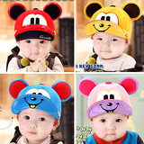 可爱韩版秋冬1-2岁婴儿鸭舌帽米奇耳朵宝宝帽男女儿童大檐潮帽子