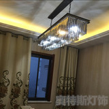 欧式现代奢华酒店长方形水晶吊灯 美式复古客厅餐厅卧室铁艺灯具