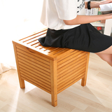 正方形换鞋凳120kg储物实木收纳箱脚凳简约凳子客厅走廊收纳凳