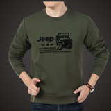 Afs Jeep/战地吉普正品卫衣男士圆领套头纯棉大码宽松加厚长袖T恤
