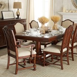 美式实木长餐桌 简欧宜家法式做旧实木橡木餐台餐桌椅组合 家具