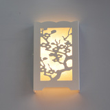 现代LED梅兰竹菊壁灯白色个性雕花超薄过道玄关客厅卧室床头灯6W