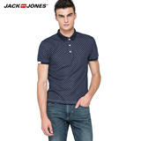 JackJones杰克琼斯男士夏纯棉修身方领短袖T恤Polo衫S|215306013