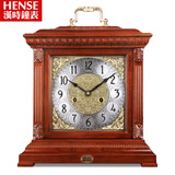 汉时钟表欧式座钟机械仿古台钟高档摆件创意时钟实木报时坐钟HD16