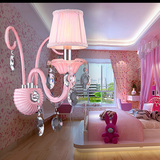 新款欧式壁灯女孩公主儿童甜美卧室床头壁灯田园温馨粉红粉色壁灯