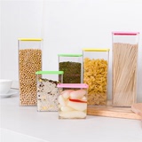 可叠加杂粮储物罐 厨房有盖塑料密封罐 食品收纳保鲜盒透明密封罐
