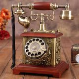 金属旋转仿古欧式电话机老式古董家用固话座机转盘电话机特价包邮