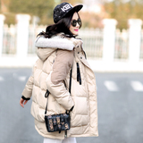 2015冬季韩版女装工装大码冬装外套 羽绒服女中长款加厚孕妇宽松