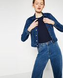 【Zara上海八五折代购】女装基本款短版牛仔外套 9123/070