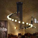 欧灯 螺旋楼梯吊灯 LOFT复古铁艺吊灯 工业风格艺术个性创意灯具