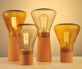 weis 极光系列纯手工玻璃原木底座创意简约台灯 可调光爱迪生灯泡