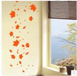 墙贴 卧室 温馨床头 贴纸背景墙 玻璃贴房间装饰 墙饰树叶枫叶
