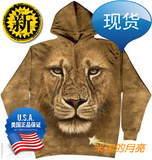 美国东海岸代购THEMOUNTAIN黄狮3dT恤潮男立体3d动物长袖连帽卫衣