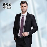 Youngor/雅戈尔专柜正品新款羊毛修身套装西服纯黑色TN20717