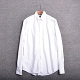 外贸原单瑞典单 牛津纺高品质百搭修身纯色 男式长袖衬衣衬衫