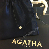 现货法国代购 Agatha透明鱼线水晶钻石项链/无痕锁骨链 店主自戴