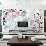 塞丽雅电视背景墙纸壁纸3D无缝无纺布欧式客厅墙布壁画温馨玫瑰花