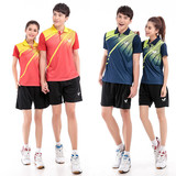 2015男女情侣乒乓球运动服装速干短袖上衣 蝴蝶运动套装球衣印字