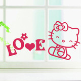 hello kitty 墙贴纸 LOVE公主儿童房间可爱卡通温馨床头女孩卧室