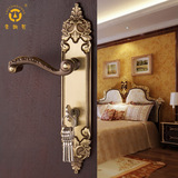 老铜匠全铜门锁美式仿古铜门锁欧式古典门锁复古室内简约卧室门锁