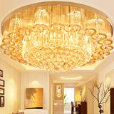 金色圆形聚宝盆K9客厅LED吸顶灯现代简约大气水晶灯卧室灯餐厅灯
