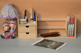 新款桌面书架 创意桌上简易收纳书架可伸缩 台面置物架实木小书架