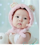 韩版婴儿帽子秋冬0-3个月宝宝帽子6-12个月小孩护耳帽儿童帽子
