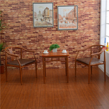 明清现代新复古风格仿木加布艺休闲桌椅组合方型套装一桌两椅件套
