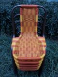 宜家创意手工编织小藤椅子靠背椅成人家用便携户外休闲麻将椅代购