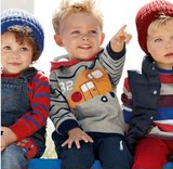 2015春秋欧美外贸中小男童纯棉卡通绣花贴布卫衣套头外套