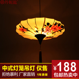 新中式手绘灯笼吊灯仿古餐厅茶楼工程灯具复古宫廷客厅灯饰2602